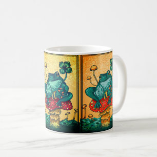 Cottagecore groda med svamp kaffemugg