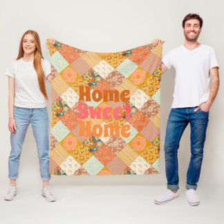 Cottagecore Höst Floral Lappteknik Quiltmönster Fleecefilt