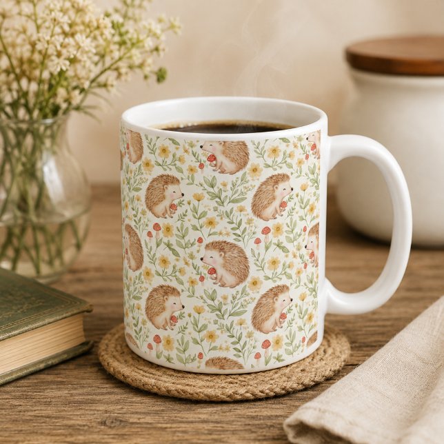 Cottagecore Igelkott Kaffemugg (Skapare uppladdad)
