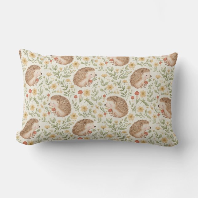 Cottagecore Igelkott Lumbarkudde (Framsida)