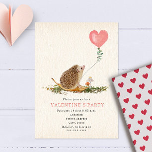Cottagecore Igelkott Svamp Valentinsfest Inbjudningar
