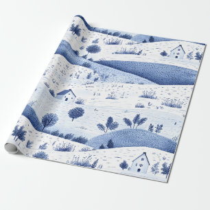 Cottagecore Landsbygd Toile-mönster Presentpapper