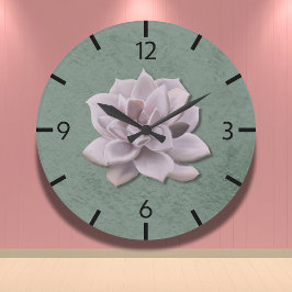 Cottagecore Lavendel Echeveria Handritad Stor Klocka