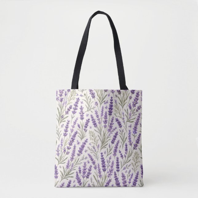 Cottagecore Lavendelkvist Botanisk Tygkasse (Framsida)