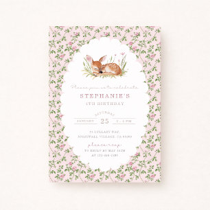 Cottagecore Little Fawn Woodland Birthday Meddelande