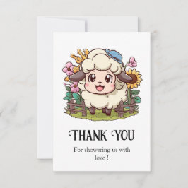Cottagecore Loely Sheep Baby Shower Tack Kort
