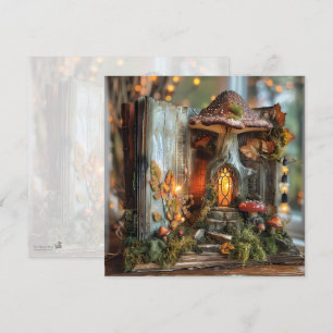 Cottagecore Mushroom Bok Fall Scrapbook Journal Inbjudningar