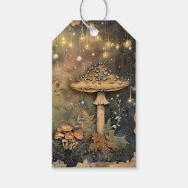 Cottagecore Mushroom Fairy Ljus Presentetikett