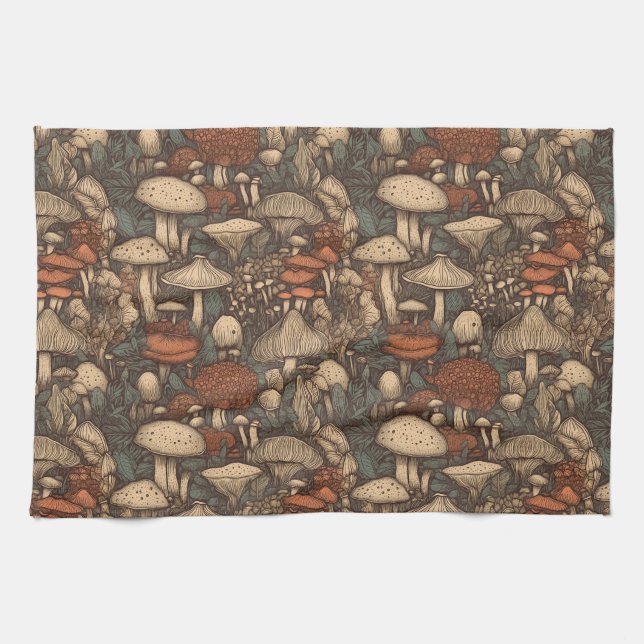Cottagecore Mushroom Kitchen Towels Kökshandduk (Horisontell)