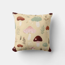 Cottagecore Mushroom och Blommigt Pillow