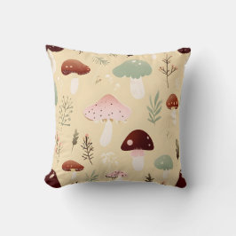 Cottagecore Mushroom och Blommigt Pillow Kudde