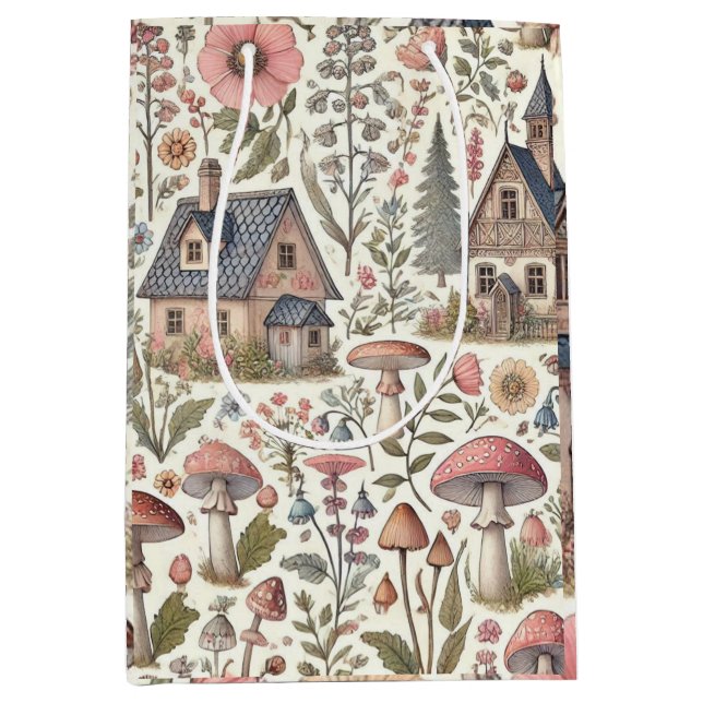 Cottagecore Mushroom och Blommönster (Framsidan)