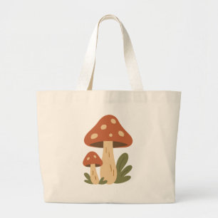 Cottagecore Mushroom Tote Bag - Nature Aesthetic Jumbo Tygkasse