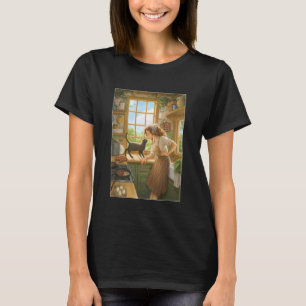 Cottagecore Mysig Morgon Farmhouse Frukost Svart T Shirt