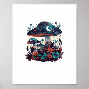 Cottagecore Och Estetisk Goblincore Svampmarknad Poster