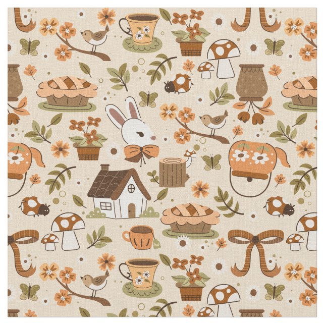 cottagecore påskkanin kanin beige tyg (Närbild)