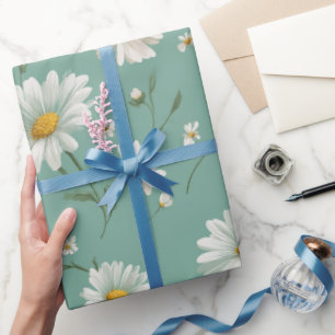Cottagecore Pastell Tusensköns Mynta Blommönster Presentpapper