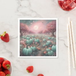 Cottagecore personlig Rosa & Mint Pumpafält Pappersservett
