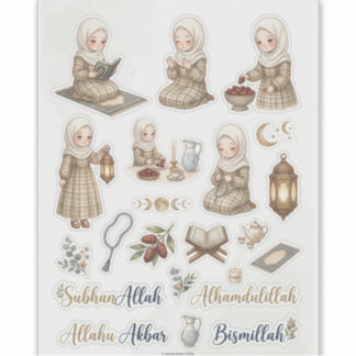 Cottagecore Ramadan-dekaler | Muslim planerare Klistermärken