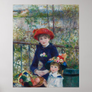 Cottagecore Renoir Systrar Trädgårdslandskap Poster