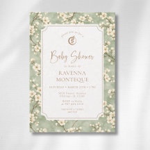 Cottagecore Sage Blossom Eukalyptus Baby Shower
