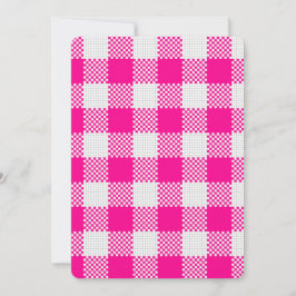 cottagecore shock rosa gingham plaid inbjudningar