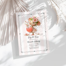 Cottagecore Sip & See Blommig Mus Barnkalas