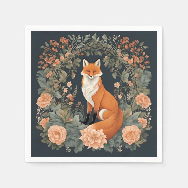 Cottagecore Söt Räv Pappersservett (Framsidan)