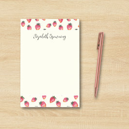 Cottagecore Strawberry Hand Drawn Vintage Boho Post-it Block