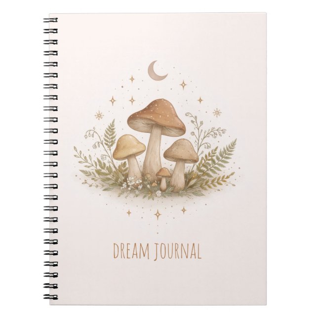 Cottagecore Svamp Anteckningsbok – Ängsromantisk U (Framsidan)