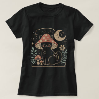Cottagecore Svamp Katt Fe Aestetik T Shirt