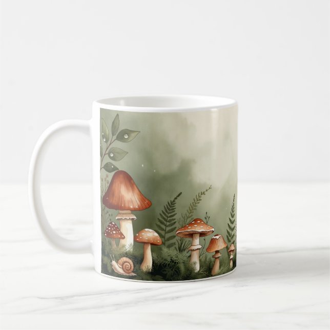 Cottagecore Svamp Skogsmugg Kaffemugg (Vänster)