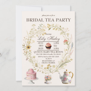 Cottagecore Tea Party Inbjudningskort för möhippan