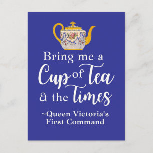 Cottagecore Tea Queen Victoria Quote Royal Blue Vykort