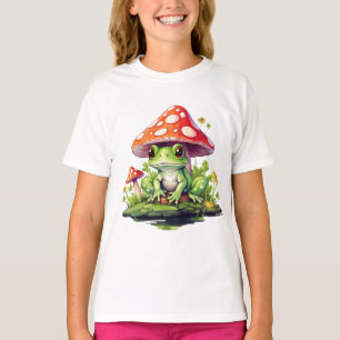 Cottagecore Toadstool Mushroom och Frog T Shirt