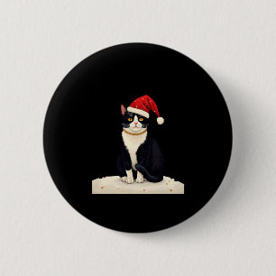 Cottagecore Tuxedo Katt Rolig Jul Estetik Santa Knapp