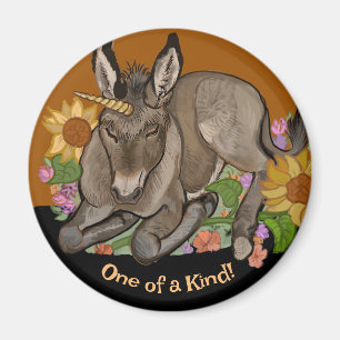 Cottagecore Unicorn Donkey Ett av ett slag Magnet