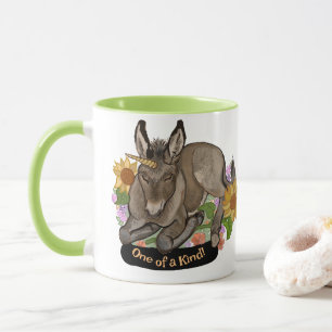 Cottagecore Unicorn Donkey Ett av ett slag Mugg