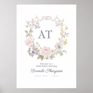 Cottagecore Vildblomma Bröllopsdusch Välkomstskylt Poster