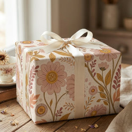 Cottagecore Vildblomma Födelsedagsblomma Mamma Presentpapper