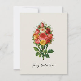 Cottagecore Vintage Bouquet Valentine Julkort