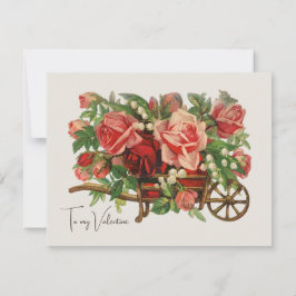 Cottagecore Vintage Bouquet Valentines Helgdag Julkort