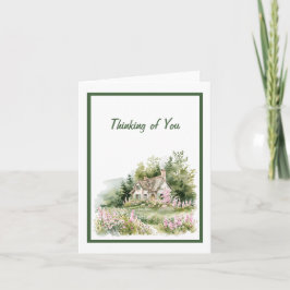 Cottagecore Watercolor Cottage Kort