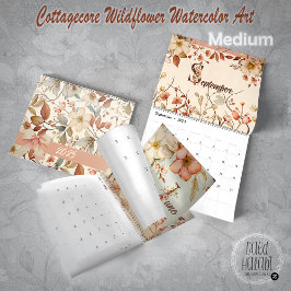 Cottagecore Wildblommor Watercolor Art Kalender