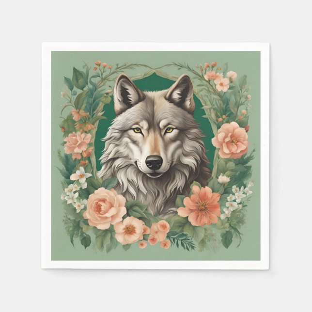 Cottagecore Wolf Pappersservett (Framsidan)