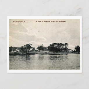 Cottages längs Seatuck, Eastport, NY Vintage Vykort