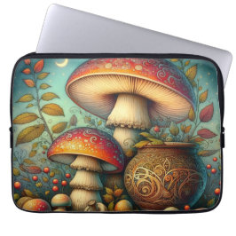 Cottagewitch Mushroom Folklore Spooky Boho Fantasy Laptop Fodral