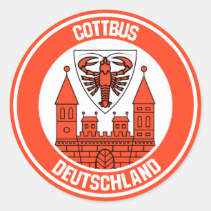 Cottbus Round Emblem Runt Klistermärke