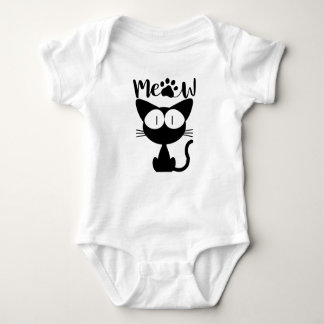 Cotton baby shirt with a cute black cat design t shirt