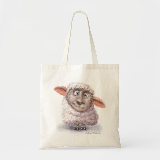Cotton Ball Sheep Cartoon Tygkasse (Framsidan)